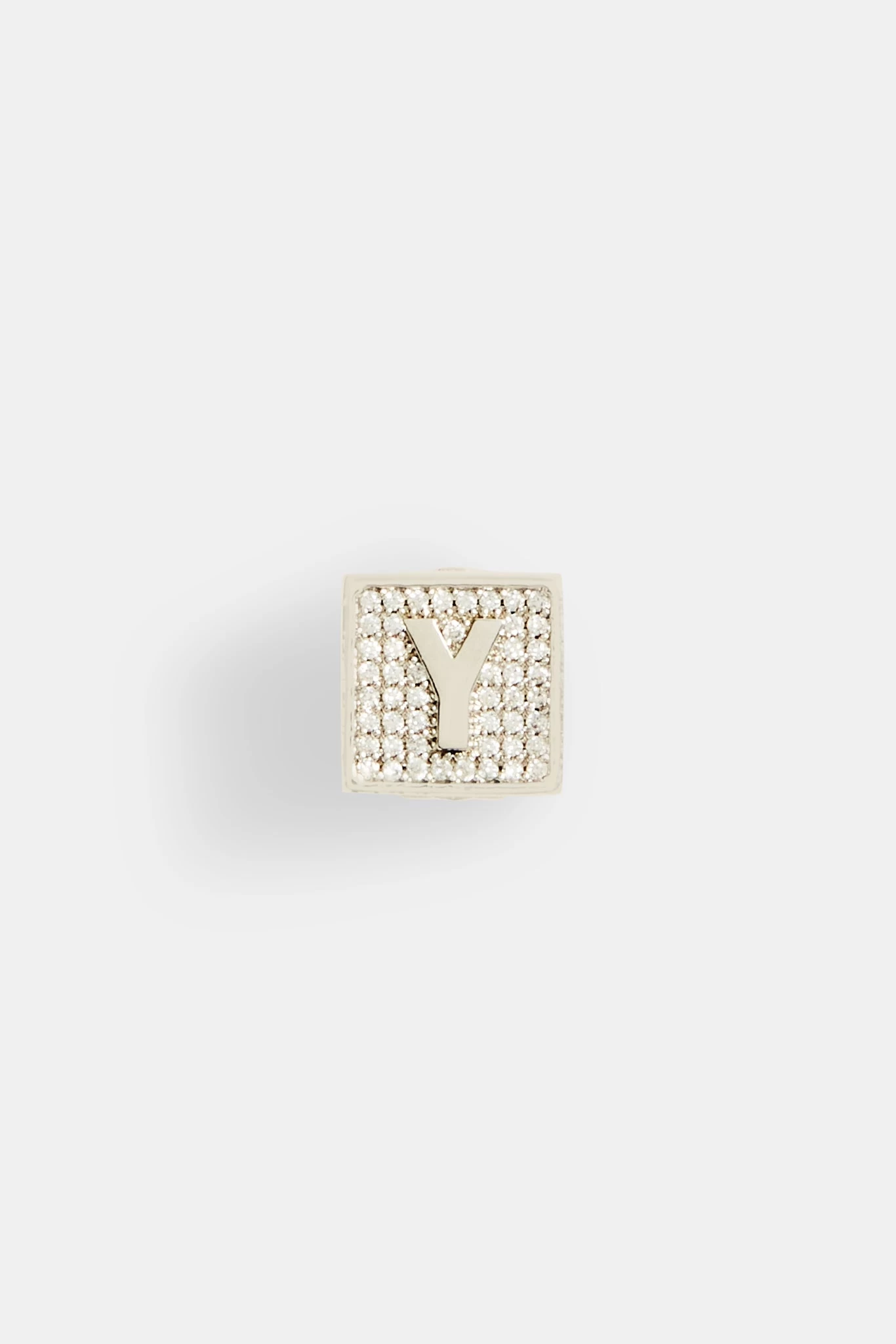 Iced Y Letter Block Pendant 4 Iced Y Letter Block Pendant - Image 2