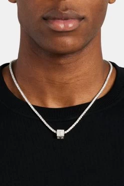 Iced Y Letter Block Pendant 9 Iced Y Letter Block Pendant -JWL ILBP Y WG3MM