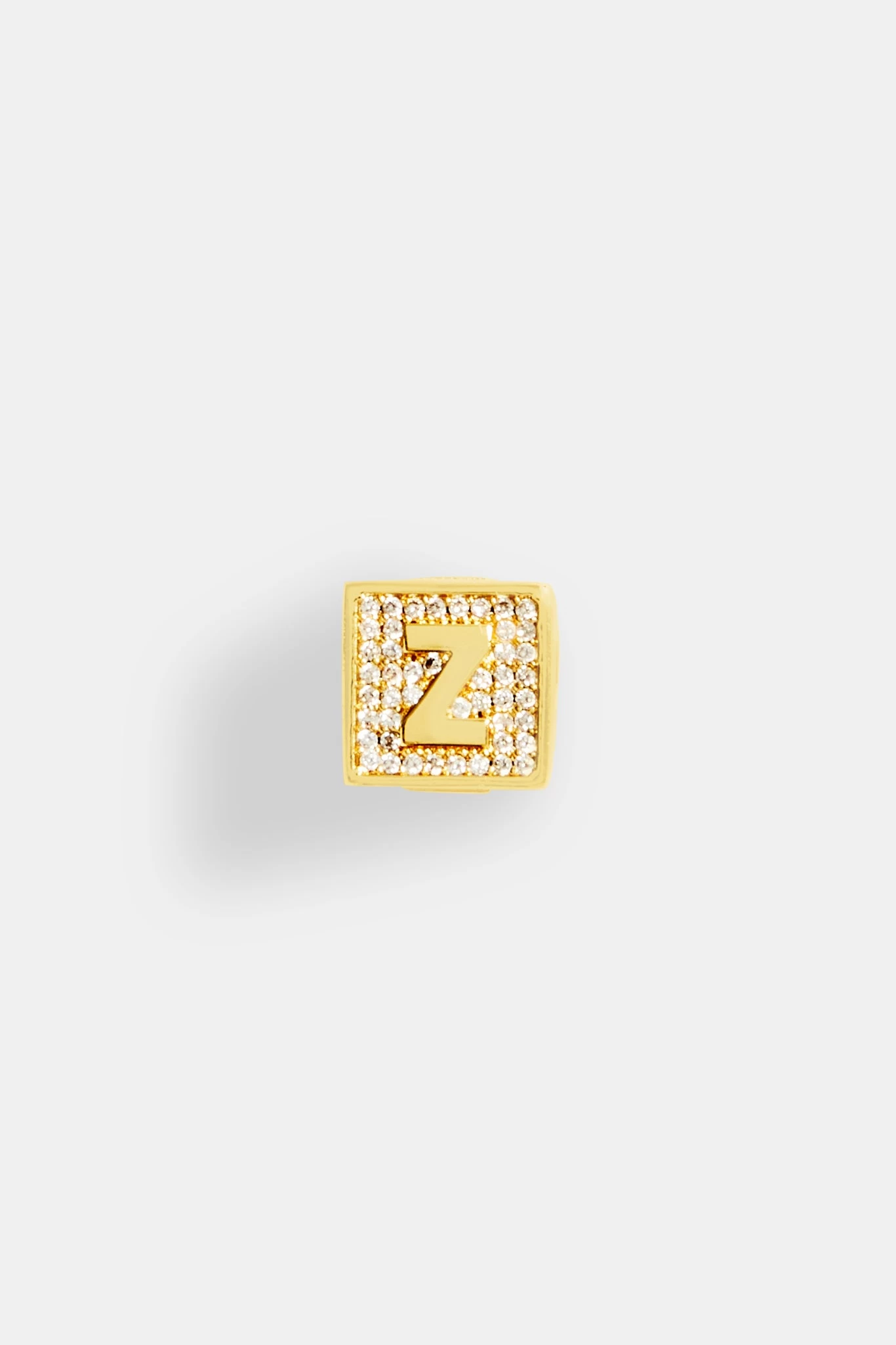 Gold Plated Iced Z Letter Block Pendant 4 Gold Plated Iced Z Letter Block Pendant - Image 2