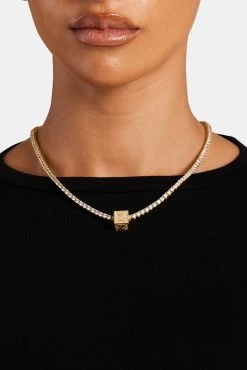 Gold Plated Iced Z Letter Block Pendant 9 Gold Plated Iced Z Letter Block Pendant -JWL ILBP Z G3MM