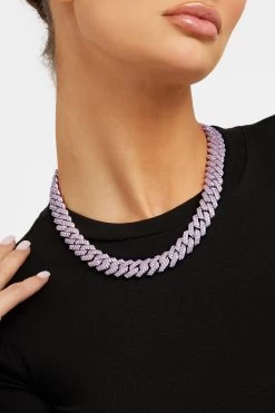 14mm Iced Lilac Prong Cuban Chain -JWL ILCZPCC WG