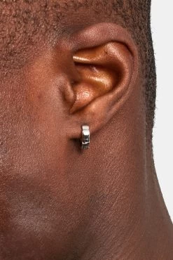 Textured Polished Huggie Earrings -JWL JO TPHUGEAR OS