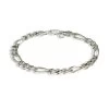 925 Sterling Silver Figaro Bracelet - 5mm -JWL MII SSFB