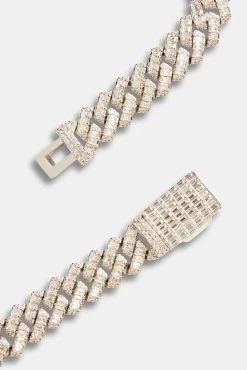 14mm Womens Baguette Prong Cuban Chain -JWL NB 14MM BPCC WG20 4650