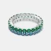 Blue & Green CZ Tennis Ring