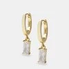 Iced Clear Gemstone Huggie Earrings -JWL NB CLRGEMHUGGW