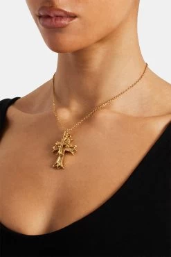Double Iced Cross Necklace -JWL NB CRSNCGW 13381