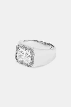 Clear Stone Polished Band Ring - 14mm -JWL Nb STONEPOLRINGWGM 10 9737