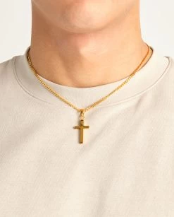 Plain Cross Pendant - Gold 16 Plain Cross Pendant - Gold -JWL PCP MCC G