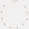 Pearl And Iced Face Motif Necklace -JWL PIFMN WG A