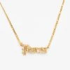Iced Pisces Zodiac Necklace - Gold -JWL PISCES 2