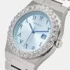 Blue Arabic Dial Iced Bezel Watch -JWL RZT CRNC BAIBW M 1 cd37f756 6df9 4fef b047 9d71be4e52fa