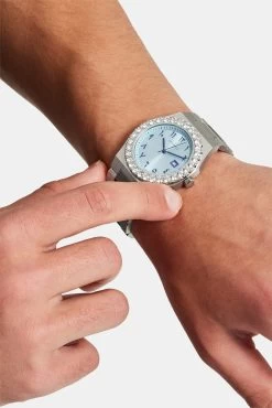 Blue Arabic Dial Iced Bezel Watch 10 Blue Arabic Dial Iced Bezel Watch -JWL RZT CRNC BAIBW M 37707178 2fe5 4394 9a51 b8256e3378c5