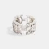 Sterling Silver Iced CZ Byzantine Ring -JWL SS ICZBR