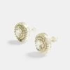 Sterling Silver Iced Round CZ Pave Stud Earrings -JWL SS IRCZPSE CC3627c