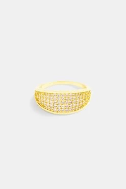 Sterling Silver Gold Plated Pave CZ Ring -JWL SS PCZR G6