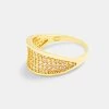 Sterling Silver Gold Plated Pave CZ Ring -JWL SS PCZR G6 1