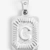 Vintage Inspired Initial Rectangle Pendant C 1 Vintage Inspired Initial Rectangle Pendant C -JWL VIRPC WG 1