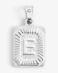 Vintage Inspired Initial Rectangle Pendant E