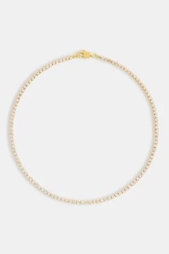 Womens 2.5mm Micro Tennis Choker - Gold -JWL W 2MM MTC G14 2094 06235075 cec7 4db0 a884 dce35687253c