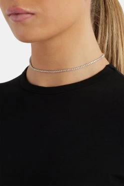 Womens 2.5mm Micro Tennis Choker -JWL W 2MM MTC WG14 1403