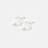 Womens 8mm Iced Cz Stud Earrings