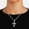 Womens Iced Celtic Cross Pendant 1 Womens Iced Celtic Cross Pendant -JWL W CCP WG 2.5MMMICROTENNIS