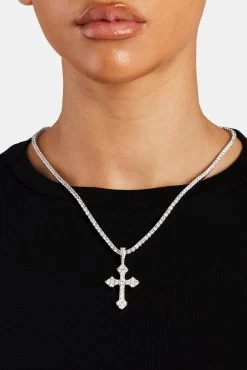 Womens Iced Celtic Cross Pendant -JWL W CCP WG 3MMTENNIS