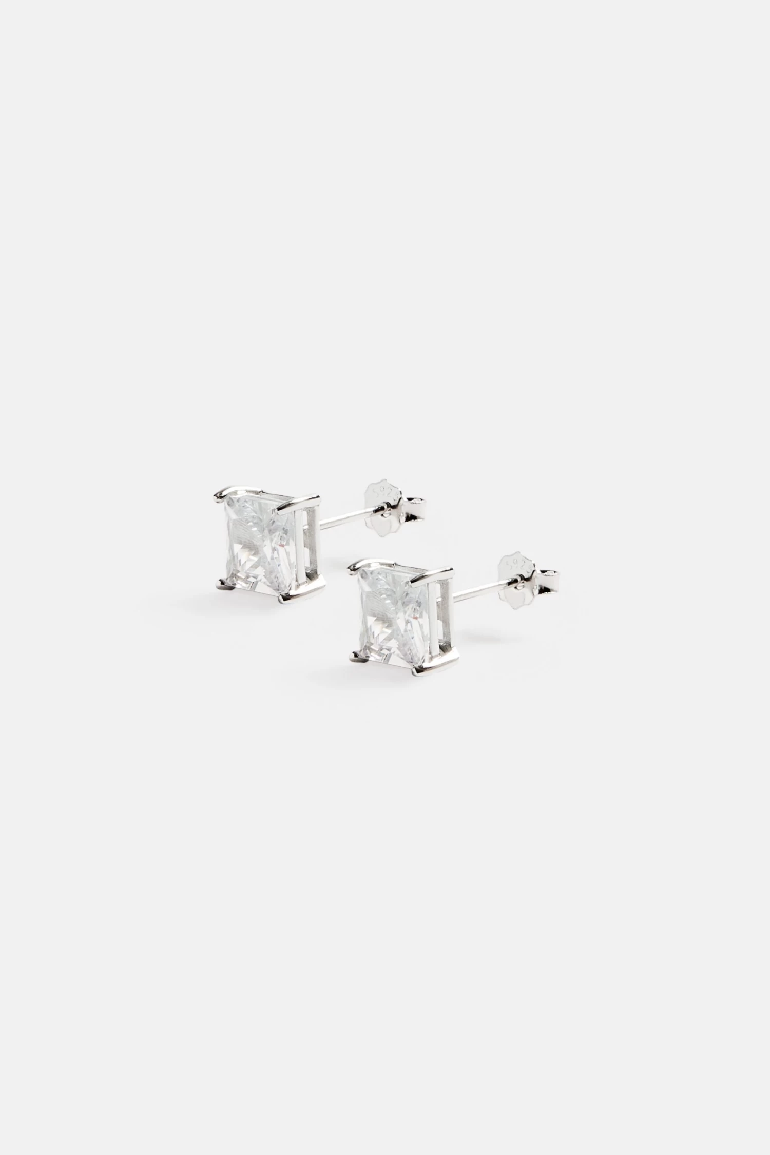 Womens 6mm Square Cut Stud Earrings 3 Womens 6mm Square Cut Stud Earrings