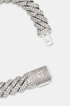 14mm Iced Prong Link Bracelet 9 14mm Iced Prong Link Bracelet -JWL YS 14MM PCB WG8 0021