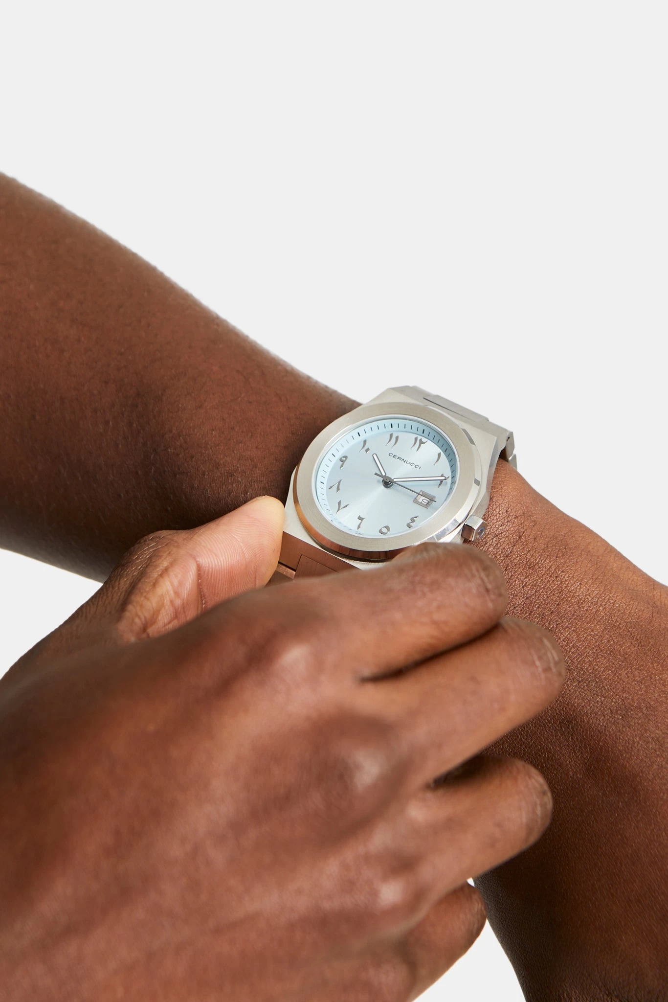 Cernucci Blue Arabic Dial Polished Watch 6 Cernucci Blue Arabic Dial Polished Watch - Image 4