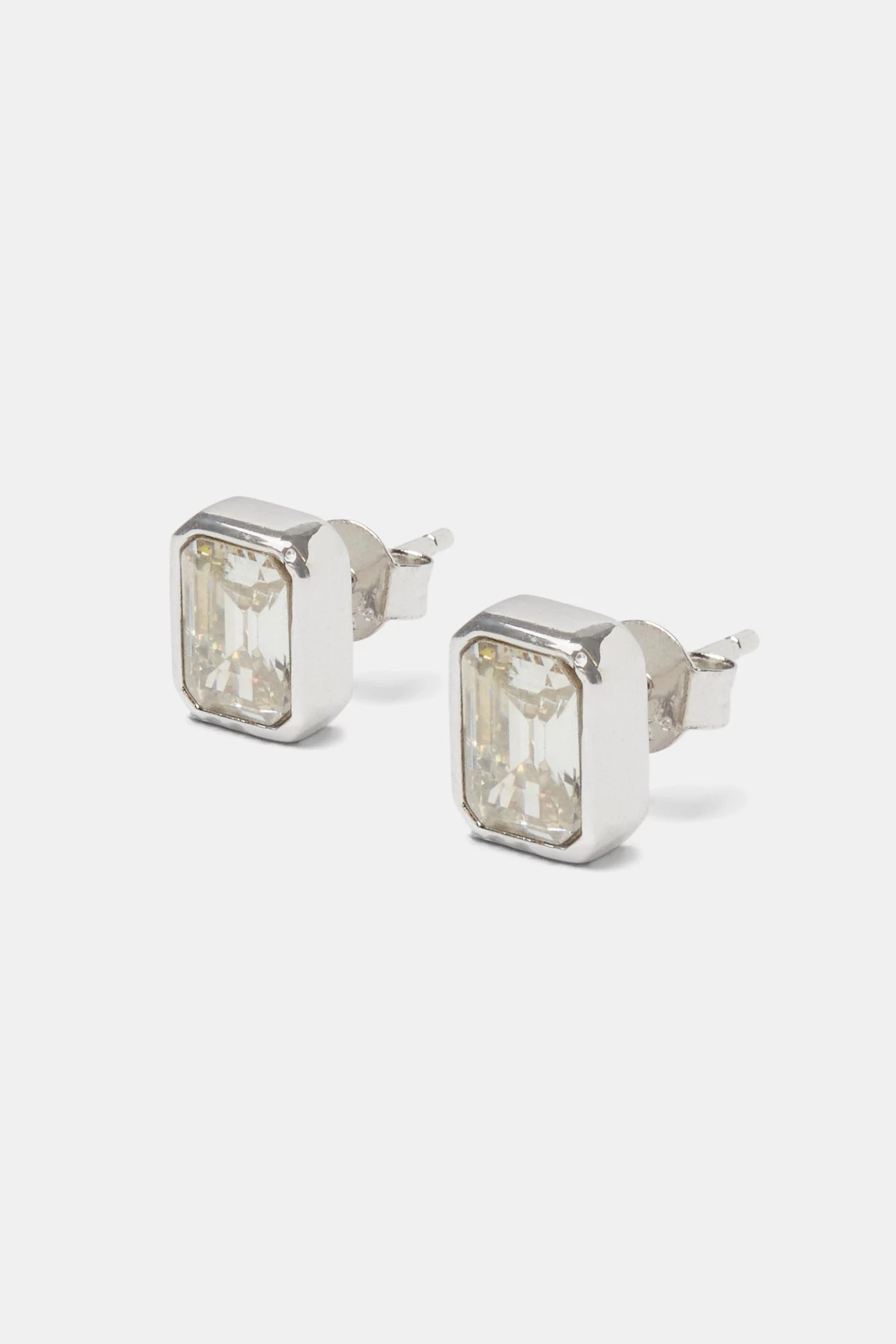 Clear Gemstone Stud Earrings 3 Clear Gemstone Stud Earrings