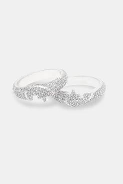 Iced Connecting Heart Ring - White -JWL YS CLRHEARTRINGWG 1