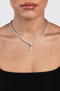 Iced Mini Bubble Pendant & Tennis Chain - White 3mm -JWL YS EMINIBUBBLEWG TENNIS 0962