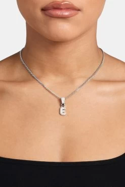 Iced Mini Bubble Pendant & Micro Cuban Chain - White -JWL YS EMINIBUBBLEWG MICROCUBAN