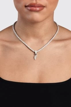 Iced Mini Bubble Pendant & Tennis Chain - White 3mm -JWL YS FMINIBUBBLEWG TENNIS 0966