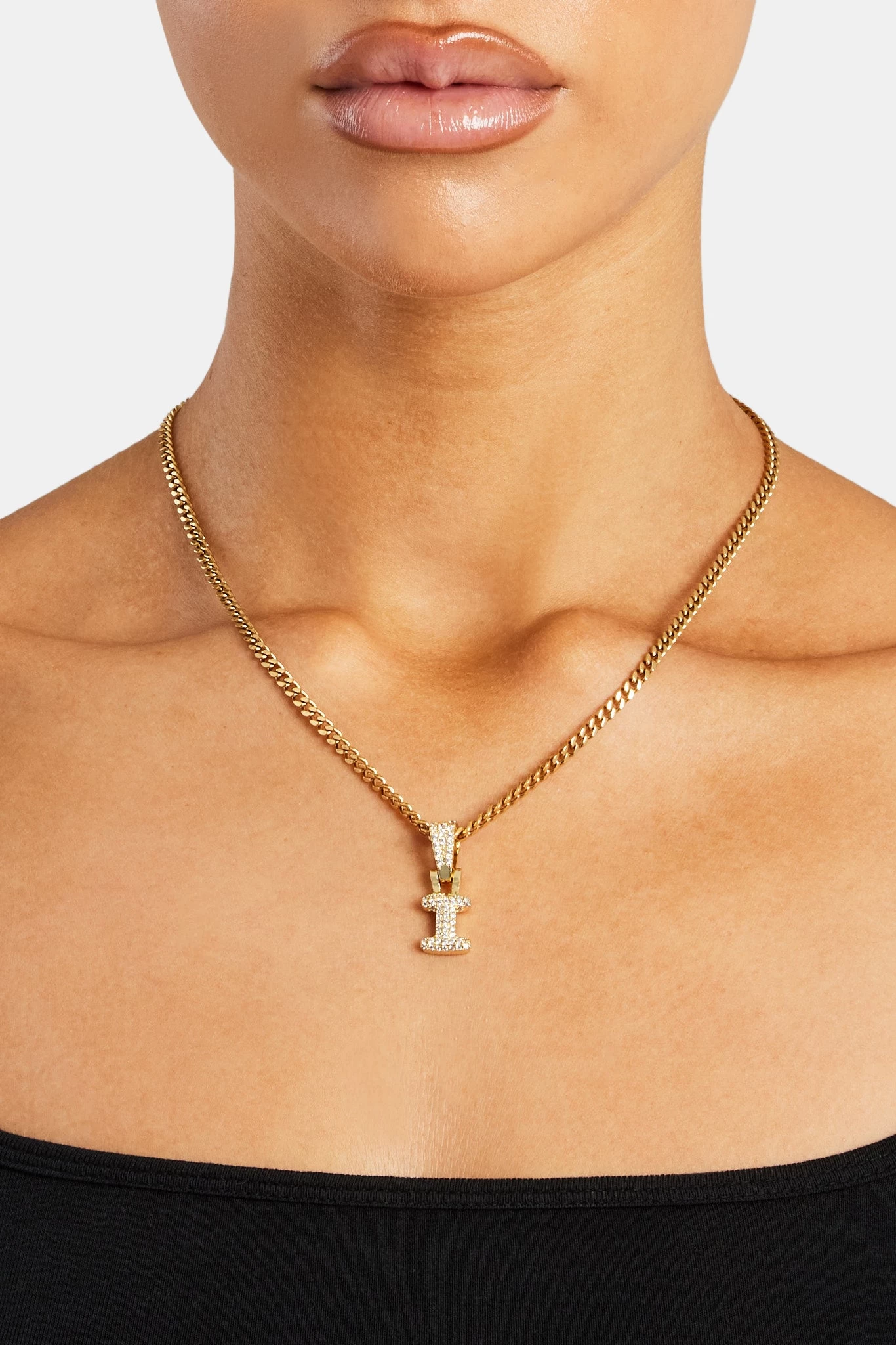 Iced Mini Bubble Pendant & Micro Cuban Chain - Gold 11 Iced Mini Bubble Pendant & Micro Cuban Chain - Gold - Image 9