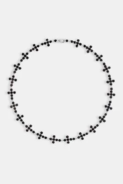 Iced Repeat Black Cross Choker -JWL YS IRCCH B da512e48 c326 4b9d b6d2 7eb012e7205f