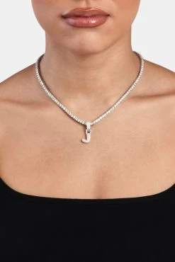 Iced Mini Bubble Pendant & Tennis Chain - White 3mm -JWL YS JMINIBUBBLEWG TENNIS 0979