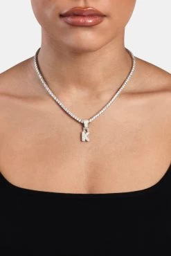 Iced Mini Bubble Pendant & Tennis Chain - White 3mm -JWL YS KMINIBUBBLEWG TENNIS 0986