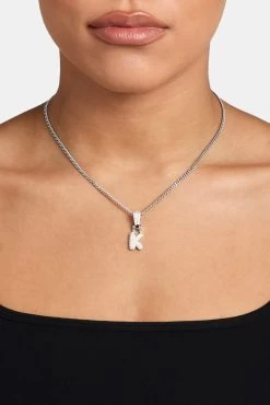 Iced Mini Bubble Pendant & Micro Cuban Chain - White -JWL YS KMINIBUBBLEWG MICROCUBAN