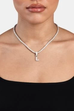 Iced Mini Bubble Pendant & Tennis Chain - White 3mm -JWL YS LMINIBUBBLEWG TENNIS 0988