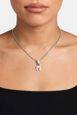 Iced Mini Bubble Pendant & Micro Cuban Chain - White -JWL YS MMINIBUBBLEWG MICROCUBAN