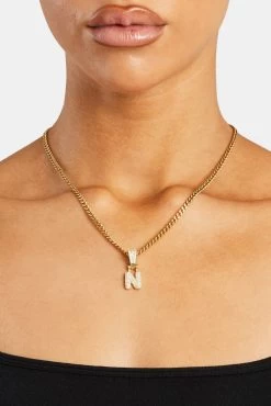 Iced Mini Bubble Pendant & Micro Cuban Chain - Gold 35 Iced Mini Bubble Pendant & Micro Cuban Chain - Gold -JWL YS NMINIBUBBLEG 1