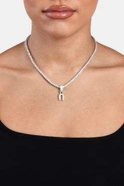 Iced Mini Bubble Pendant & Tennis Chain - White 3mm -JWL YS NMINIBUBBLEWG TENNIS 0997