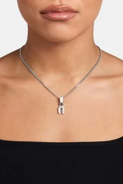 Iced Mini Bubble Pendant & Micro Cuban Chain - White -JWL YS NMINIBUBBLEWG MICROCUBAN