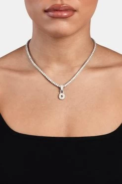Iced Mini Bubble Pendant & Tennis Chain - White 3mm -JWL YS OMINIBUBBLEWG TENNIS 1004