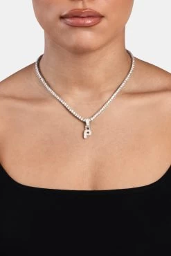 Iced Mini Bubble Pendant & Tennis Chain - White 3mm -JWL YS PMINIBUBBLEWG TENNIS 1007