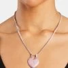 Iced Connecting Heart Pendant - Pink 1 Iced Connecting Heart Pendant - Pink -JWL YS PNKHEARTPEN 2