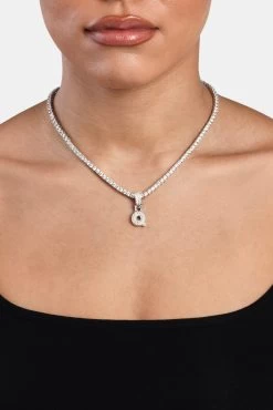 Iced Mini Bubble Pendant & Tennis Chain - White 3mm -JWL YS QMINIBUBBLEWG TENNIS 1011